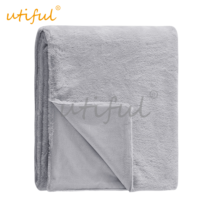 Basic solid fur blanket